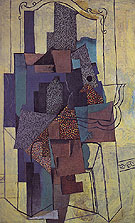 Man Before a Fireplace 1916 - Pablo Picasso reproduction oil painting