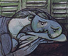 Sleeping Before Green Shutters 1936 - Pablo Picasso reproduction oil painting