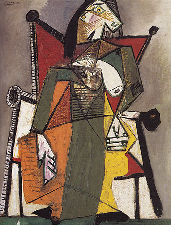 Woman Sitting in an Armchair 1941 - Pablo Picasso reproduction oil painting