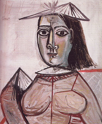 Woman with Dark Eyes 1941 - Pablo Picasso reproduction oil painting