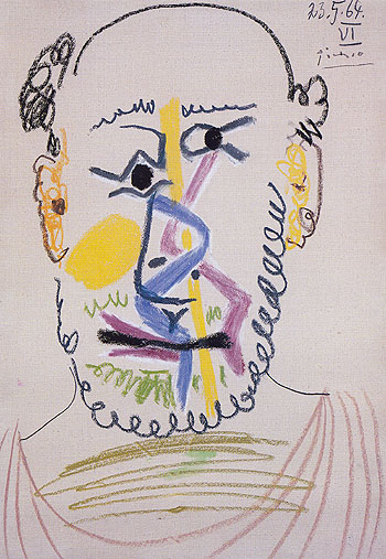 Head of a Bearded Man 1964 - Pablo Picasso reproduction oil painting