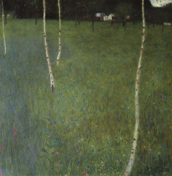 Farmhouse with Birch Trees 1900 - Gustav Klimt reproduction oil painting