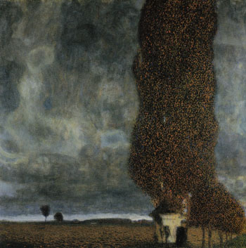 Tall Poplars II Approaching Thunderstorm 1902 - Gustav Klimt reproduction oil painting