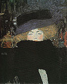 Lady with Hat and Feather Boa 1909 - Gustav Klimt reproduction oil painting