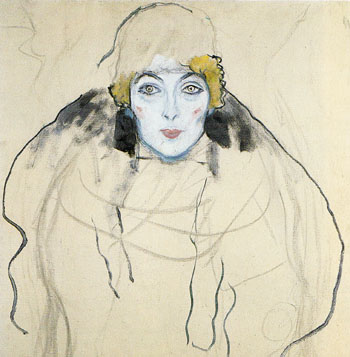 Womans Head 1917 - Gustav Klimt reproduction oil painting