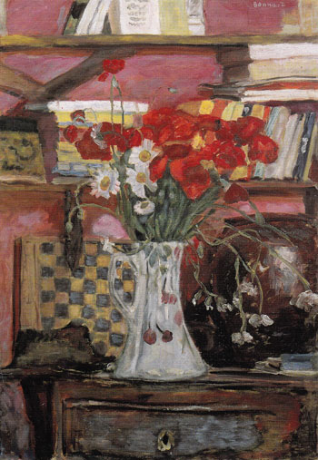 Vase of Flowers and Checkers 1912 - Pierre Bonnard reproduction oil painting