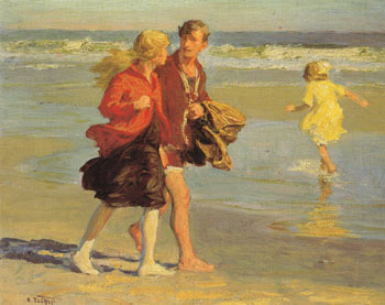 On Brighton Beach - Edward Henry Potthast reproduction oil painting