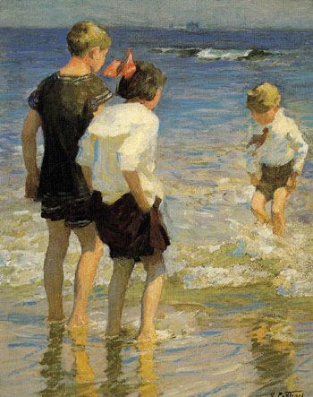 Children at Shore - Edward Henry Potthast reproduction oil painting