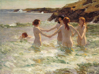 Water Nymphs - Edward Henry Potthast reproduction oil painting