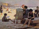 Baby Carriage on Beach - Edward Henry Potthast reproduction oil painting