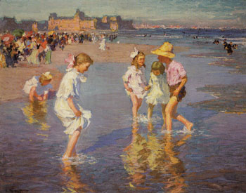 Brighton Beach - Edward Henry Potthast reproduction oil painting