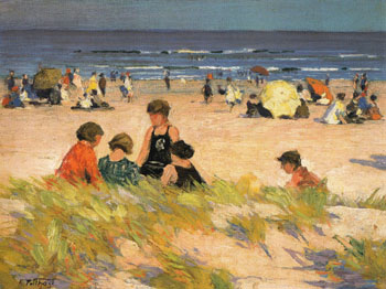Beach Scene 1905 - Edward Henry Potthast reproduction oil painting