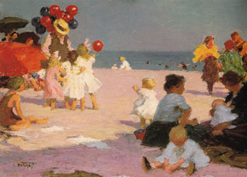 On the Baech - Edward Henry Potthast reproduction oil painting