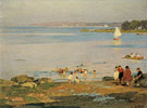 Beach Scene - Edward Henry Potthast reproduction oil painting