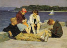 Beach Scene No4 - Edward Henry Potthast reproduction oil painting