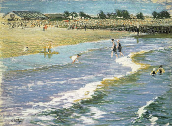 Beach Scene - Edward Henry Potthast reproduction oil painting