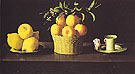 Still Life with Lemons Oranges and a Rose 1633 - Franciso De Zurbaran reproduction oil painting