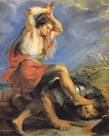David Slaying Goliath c1630 - Peter Paul Rubens reproduction oil painting