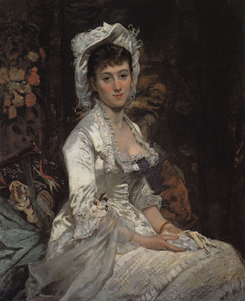 Portrait of a Woman in White c1873 - Eva Gonzales reproduction oil painting