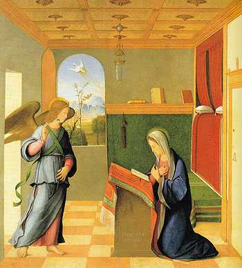 The Annunciation - Francesco Bissolo reproduction oil painting