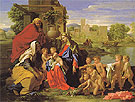 The Holy Family with the Infant Saint John the Baptist and Saint Elizabeth c1650 - Nicolas Poussin reproduction oil painting