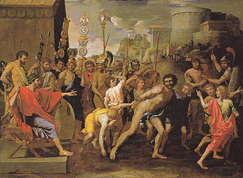 Camillus and the Schoolmaster of FalerII c1635 - Nicolas Poussin reproduction oil painting