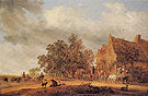 Halt in Front of an Inn 1643 - Salomon van Ruysdael