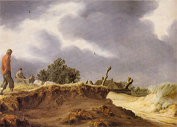 Landscape with Sandy Road 1628 - Salomon van Ruysdael reproduction oil painting