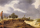 Landscape with Sandy Road 1628 - Salomon van Ruysdael reproduction oil painting