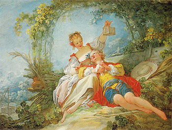 The Happy Lovers c1760 - Jean-Honore Fragonard reproduction oil painting