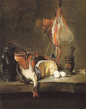 Still Life with a Ray and Chicken - Jean Simeon Chardin reproduction oil painting