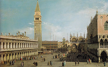 The Piazzetta Venice Looking North 1755 - Giovanni Antonio Canal Canaletto reproduction oil painting
