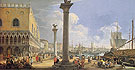 An Extensive View of the Molo Venice Looking Toward the Riva Degli Schiavoni - Luca Carlevarijs