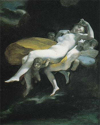 The Transportation of Psyche by Zephyrus to the Palace of Eros c1808 - Pierre Paul Prudhon reproduction oil painting