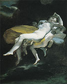 The Transportation of Psyche by Zephyrus to the Palace of Eros c1808 - Pierre Paul Prudhon reproduction oil painting