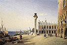 View of Venice The Piazzetta Seen From The Rive Degli Schiavoni 1834 - Jean-baptiste Corot reproduction oil painting