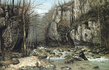 Stream of the Puits Noir at Ornans 1868 - Gustave Courbet reproduction oil painting
