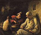 Mountebanks Resting 1870 - Honore Daumier reproduction oil painting