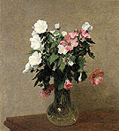 White and Pink Mallows in a Vase 1895 - I Fantin-latour