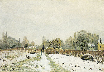 Louveciennes in the Snow 1872 - Alfred Sisley reproduction oil painting