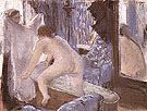Woman Getting out of The Bath c1877 - Edgar Degas reproduction oil painting