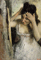 Woman Combing Her Hair Before A Mirror c1877 - Edgar Degas