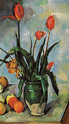 Tulips in a Vase c1890 - Paul Cezanne