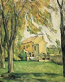 Farmhouse and Chestnut Trees at Jas de Bouffan c1885 - Paul Cezanne reproduction oil painting