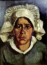 Head of A Peasant Woman in White Bonnet 1885 - Vincent van Gogh