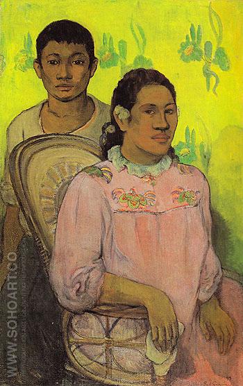 Tahitian Woman and Boy 1899 - Paul Gauguin reproduction oil painting