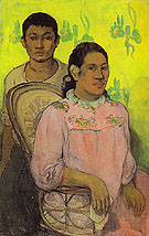 Tahitian Woman and Boy 1899 - Paul Gauguin reproduction oil painting