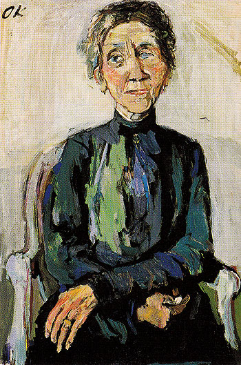 Portrait of Frau Erfurth c1921 - Oskar Kokoshka reproduction oil painting