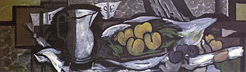 Pitcher Score Fruits and Napkin 1926 - Georges Braque reproduction oil painting