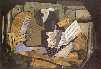 Still Life with the Musical Instruments 1918 - Georges Braque reproduction oil painting